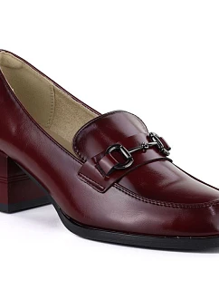 Dámské kožené polobotky na podpatku model 22097239 - VINCEZA