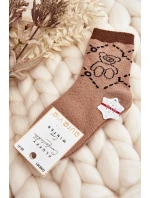 Młodzieżowe Ciepłe Skarpety Z Misiem - Jasny Brąz