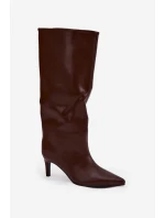 Dámske čižmy na podpätku CLS-573/C-356 Brown . Joalice Paris