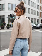 Dámská kožená bunda BADEN TY4336 béžová - FashionStreet