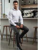 Pánska biela košeľa FashionStreet DX2438 Pánska biela košeľa FashionStreet DX2438