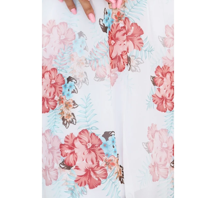 388-3 FRANCES šifónové obálkové šaty s dlhým rukávom - MALVES