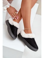 Kapcie Damskie Z Futerkiem Czarne Zinntia