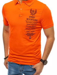 Oranžové pánske polo tričko s výšivkou Dstreet PX0479