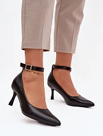 Dámske lodičky s opaskom 2752 black - Sweet Shoes