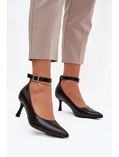 Dámske lodičky s opaskom 2752 black - Sweet Shoes