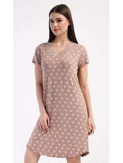 Dámska nočná košeľa s krátkym rukávom Srdcia