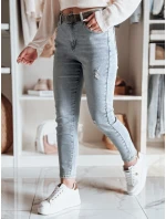 Dámské džínové kalhoty slim fit s páskem modré Dstreet model 21984669 - FashionStreet