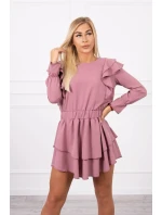 Šaty so zvislými volánmi tmavo ružové Šaty so zvislými volánmi tmavo ružové