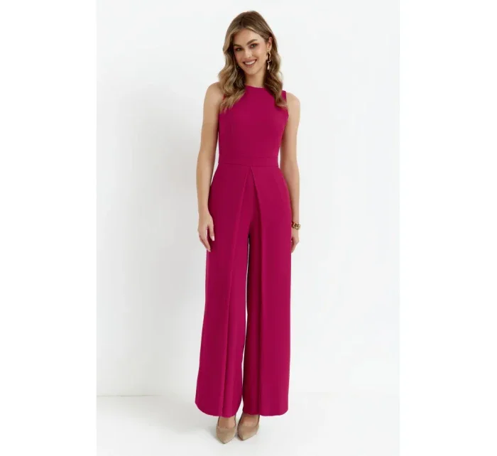 model 20589809 Kombinéza s širokými nohavicemi švestková - Makover