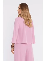 M905 Elegantná blúzka s voľnými rukávmi - púdrová