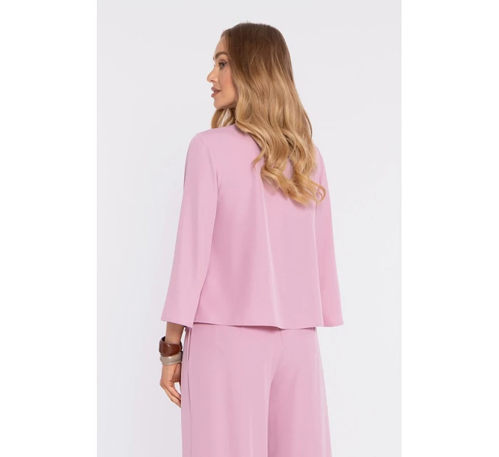M905 Elegantná blúzka s voľnými rukávmi - púdrová