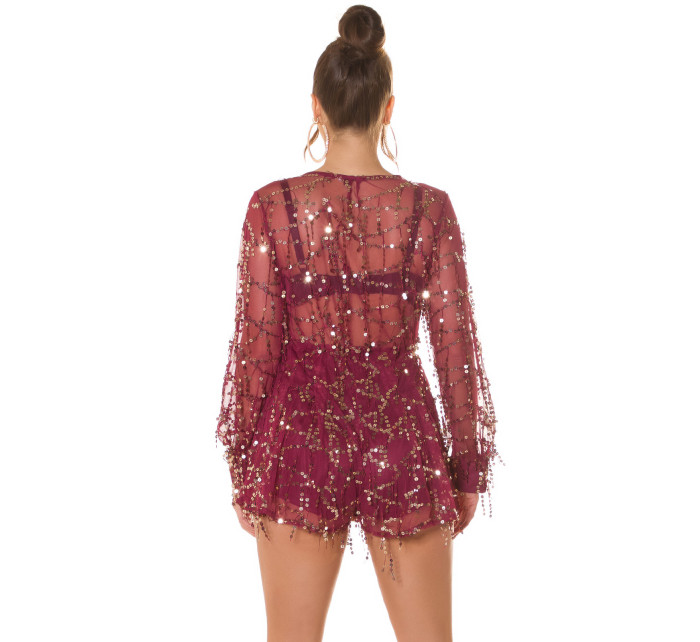 Sexy KouCla Party Playsuit with Sequins