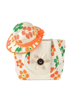 Komplet - kabelka a klobúk 22103 Ciechocinek oranžový - Art Of Polo