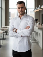 Pánská elegantní hladká bílá košile SLIM FIT Dstreet model 21981668 - FashionStreet