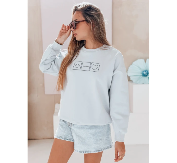 Dámská oversize mikina s výšivkou modrá Dstreet model 21989242 - FashionStreet