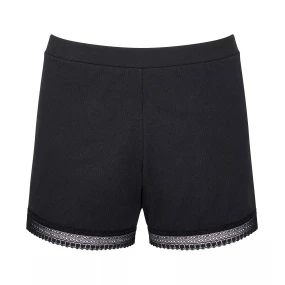 Dámske krátke pyžamové šortky GO Ribbed Short - BLACK - black 0004 - SLOGGI Dámske krátke pyžamové šortky GO Ribbed Short - BLACK - black 0004 - SLOGGI