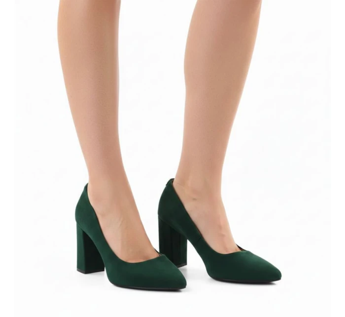 Zelené semišové lodičky na jehlovém podpatku Sergio model 21906157 - LEONE