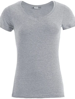Promodoro 3086 Dámske tričko Slim Fit s výstrihom do V 40.3086 športovo šedé