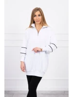 Mikina so zipsom a vreckami biela