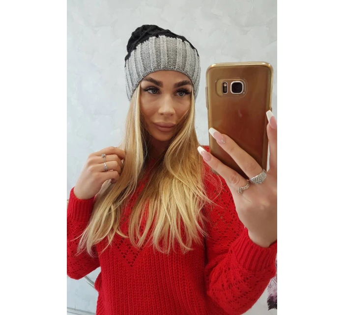 Milano fleecová čiapka K203 čierna+sivá