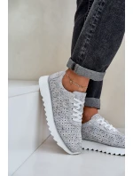 Semišové Vzorované Sportovní Boty Na Platformě S D&A Stříbrné model 21686203 - S.Barski