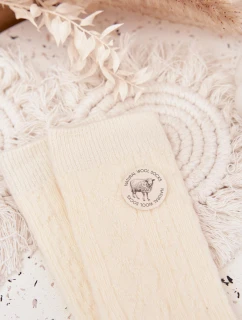 Dámske vlnené ponožky - ecru