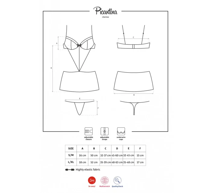 Košieľka picantiny chemise - Obsessive