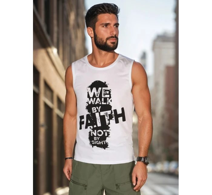 Pánská košile bez rukávů bílá Dstreet model 21988544 - FashionStreet