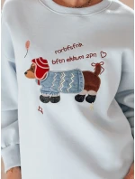 Dámska nadrozmerná mikina s výšivkou DOGSWEETY modrá FashionStreet BY1479