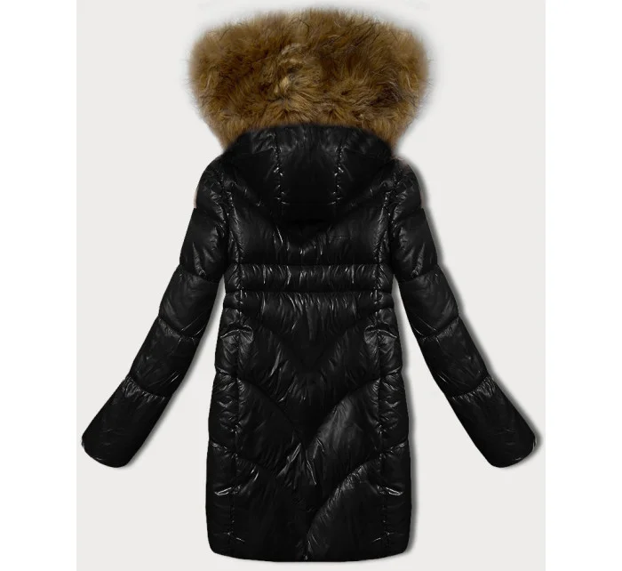 Černá dámská zimní bunda s ozdobnými kapsami model 21248253 - S'WEST