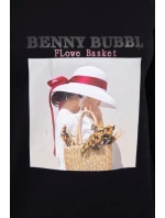 Šaty s potlačou koša čiernej