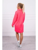 Šaty s kravatou ružové neónové Šaty s kravatou ružové neónové