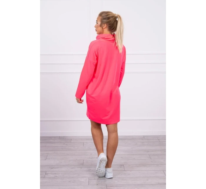 Šaty s kravatou ružové neónové Šaty s kravatou ružové neónové