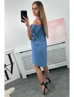 Tmavé džínsové šaty bez rukávov