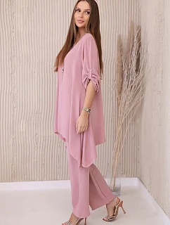 Sada halenky + kalhot s přívěskem pudrově růžová