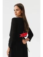 S354 Vrstvené šifónové šaty - čierne S354 Vrstvené šifónové šaty - čierne