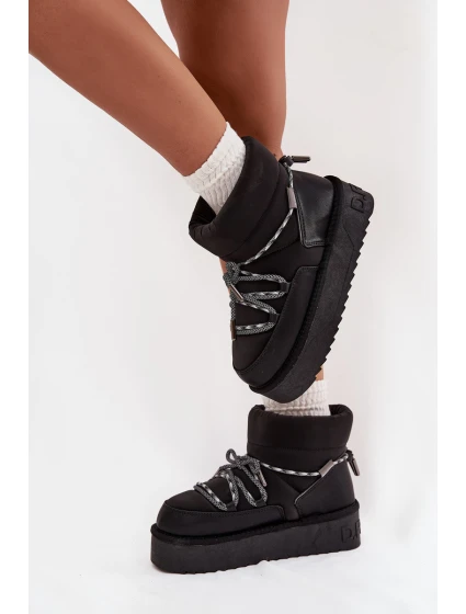 Dámske snežnice na platforme D.Franklin - čierne Dámske snežnice na platforme D.Franklin - čierne