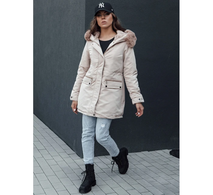Dámská zimní bunda parka s kapucí béžová Dstreet model 21979645 - FashionStreet