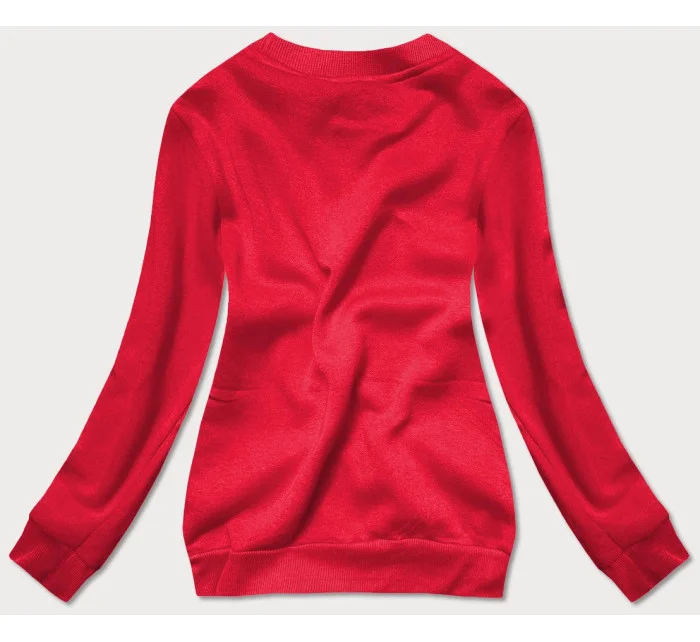 Červená dámska tepláková mikina so sťahovacími lemami (W01-18)