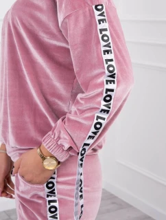 Love velúrová súprava tmavo púdrovo ružová