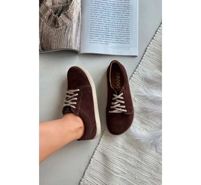 model 21712724 typu barefoot z přírodního semiše 314 čokoládové - Zazoo