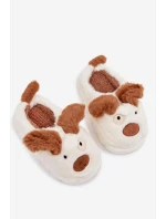 Dětské chlupaté bačkory pejskové hnědé Farnise