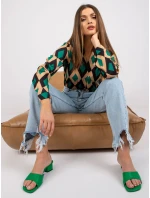 Blúzka DHJ BZ 15256.53P čierna a zelená Blúzka DHJ BZ 15256.53P čierna a zelená