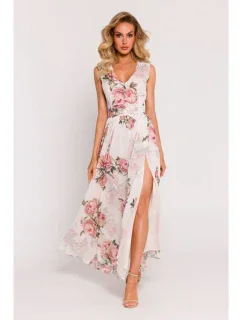 model 19660750 Šifonové maxi šaty s rozparkem na nohou model 2 - Moe