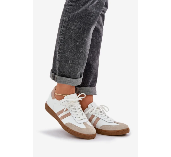 Dámske kožené čižmy N1068 white and beige - Zazoo