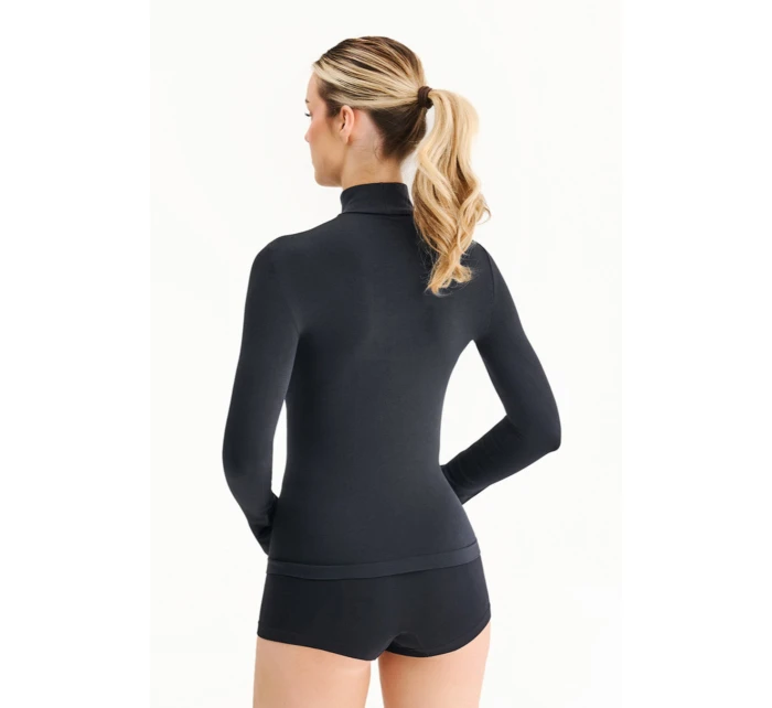 Bezšvové tričko s dlhým rukávom a výstrihom