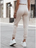 Dámske krémové velúrové tepláky Dstreet UY2841