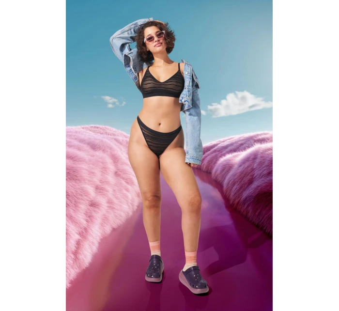 Dámska čipkovaná podprsenka FREE Evolve PU - BLACK - black 0004 - SLOGGI