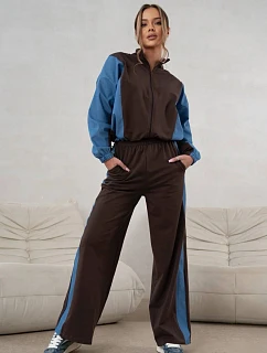 Tepláková souprava mikina na zip + široké kalhoty modrá model 22049171 - Moon